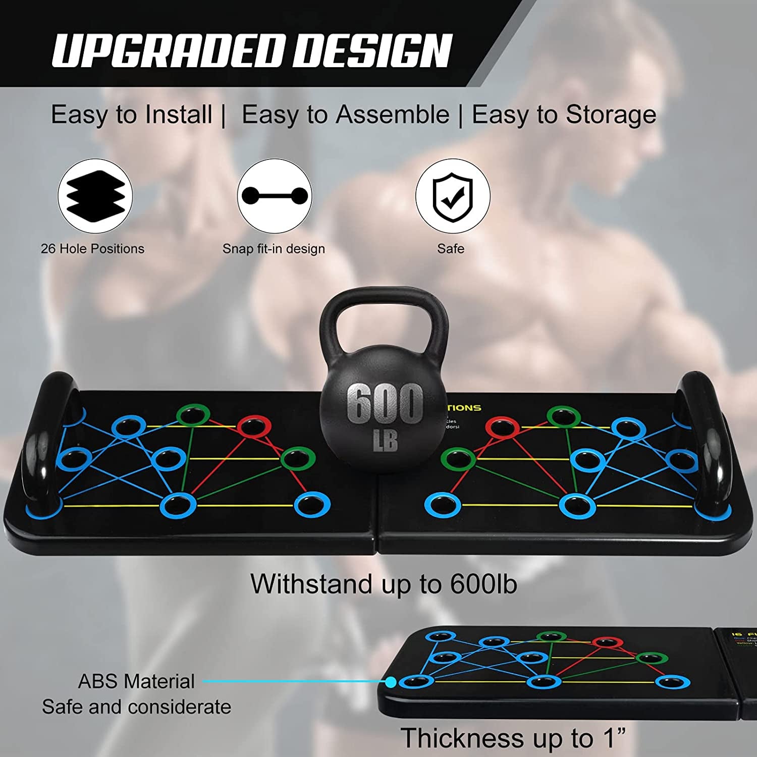 Portable Home Gym Equiptment: Push-Up Board, Pilates Exercise & 20 Fitness Accessories with Resistance Bands, Sit-Up Base, Ab Roller Wheel - Full Body Workout for Men and Women, Gift for Boyfriend