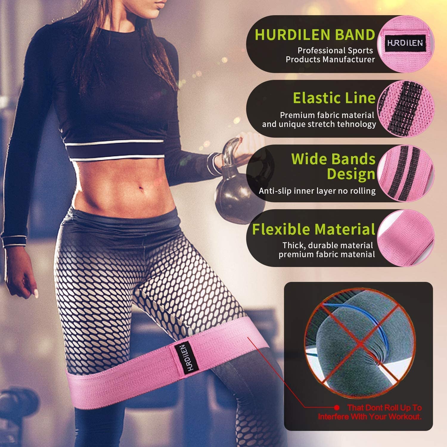 Resistance Bands Loop Exercise Bands,Workout Bands Hip Bands Wide Resistance Bands Hip Resistance Band for Legs and Butt,Activate Glutes and Thigh