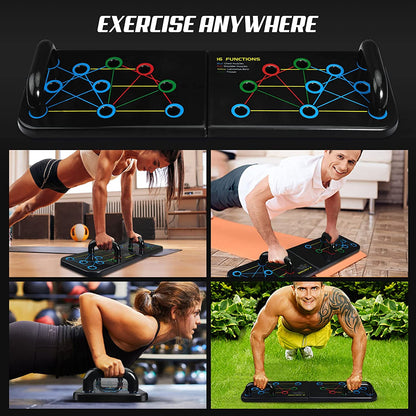 Portable Home Gym Equiptment: Push-Up Board, Pilates Exercise & 20 Fitness Accessories with Resistance Bands, Sit-Up Base, Ab Roller Wheel - Full Body Workout for Men and Women, Gift for Boyfriend